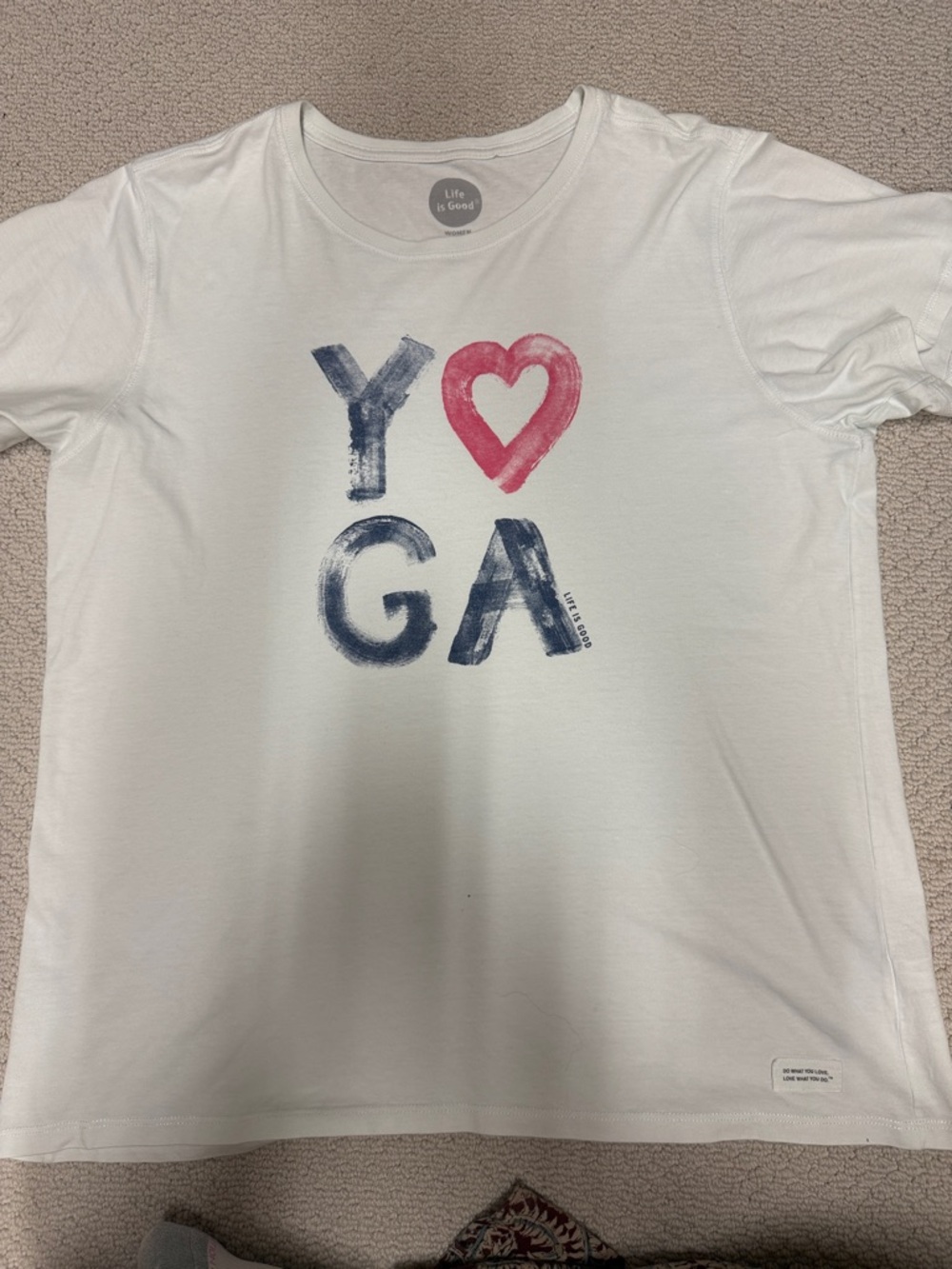 Life is Good Women’s White 'Y♡GA' Graphic Tee